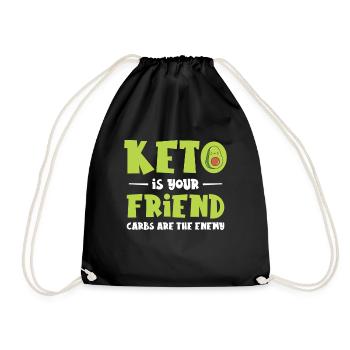 Keto Diet Nutritionist Avocado Fruit Dietitian - Drawstring Bag - black - Front