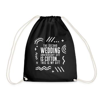 Chemise anniversaire, deuxième anniversaire de mariage - Sac de sport léger - noir - Devant