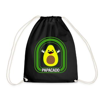 Chemise d’avocat, Papacado moustache Avocat mignon - Sac de sport léger - noir - Devant
