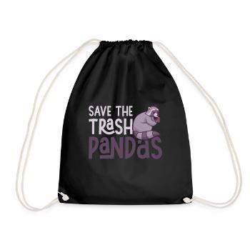 Save The Trash Pandas Save the Garbage Pandas - Drawstring Bag - black - Front