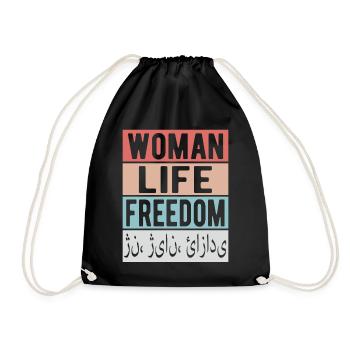Frau Leben Freiheit Woman Life Freedom - Drawstring Bag - black - Front