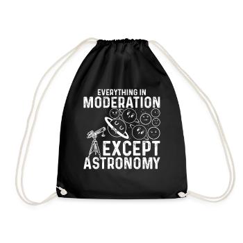Planet Astronomy - Everything In Moderation Except - Drawstring Bag - black - Front