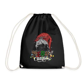 Merry Christmas Christmas Elf Outfit - Drawstring Bag - black - Front
