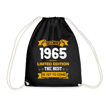 Dezember 1965 Geburtstagsgeschenk - Turnbeutel - Schwarz - Vorne