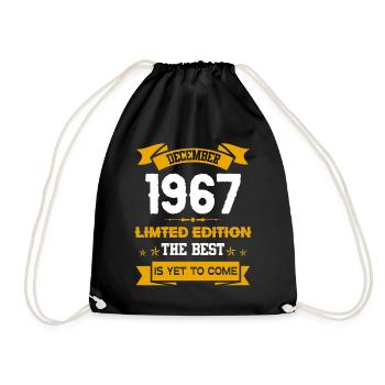 Dezember 1967 Geburtstagsgeschenk - Turnbeutel - Schwarz - Vorne