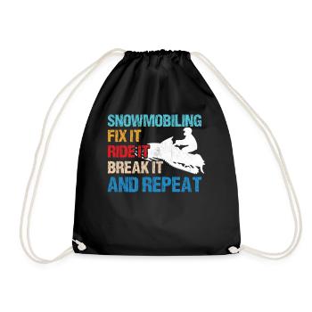 Snowmobiling - Fix It, Ride It, Break It, and Repe - Drawstring Bag - black - Front
