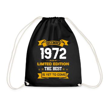 Dezember 1972 Geburtstagsgeschenk - Turnbeutel - Schwarz - Vorne