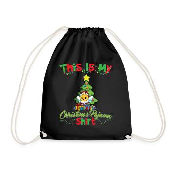 This Is My Christmas Pajama Shirt Xmas Pyjama - Drawstring Bag - black - Front