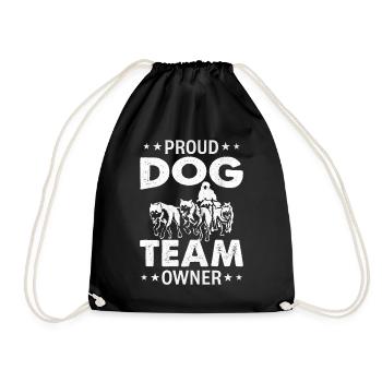 Slogan du dicton de traîneau à chiens - Fier propriétaire d’une équipe de chiens - Sac de sport léger - noir - Devant