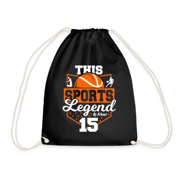 This sports legend is now 15, basketball game - Drawstring Bag - black - Front