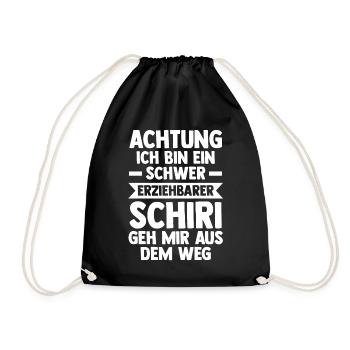 Schiri Unparteiischer Fußball Schiedsrichter - Turnbeutel - Schwarz - Vorne