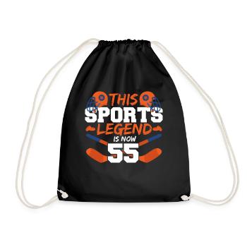 Diese Sportlegende Ist Jetzt 55, Eishockeyspiel - Turnbeutel - Schwarz - Vorne