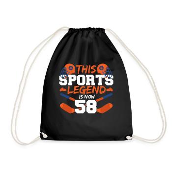 This sports legend is now 58, hockey game - Drawstring Bag - black - Front