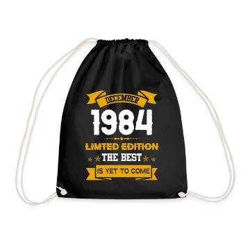 Dezember 1984 Geburtstagsgeschenk - Turnbeutel - Schwarz - Vorne