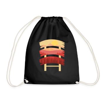 Hiking Destination Sign Board Scenery - Drawstring Bag - black - Front