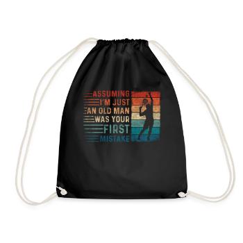 Assuming Im Just An Old Man Mistake Padel - Drawstring Bag - black - Front