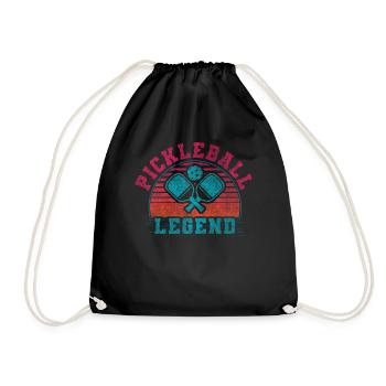 Cool Retro Crossing Rackets Pickleball Legend - Drawstring Bag - black - Front