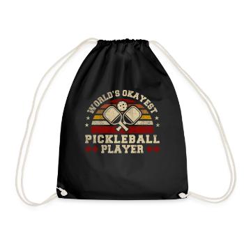 Worlds Okayest Pickleball Player Retro Pickleball - Turnbeutel - Schwarz - Vorne