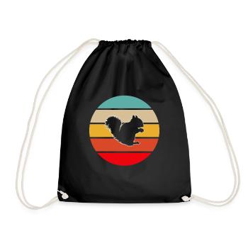 Squirrel Retro - Drawstring Bag - black - Front