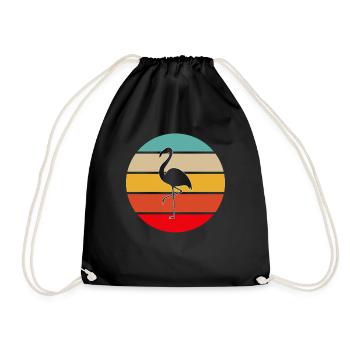 Flamant rose Rétro - Sac de sport léger - noir - Devant