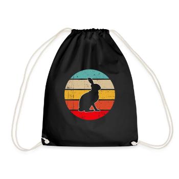 Lapin Rétro - Sac de sport léger - noir - Devant