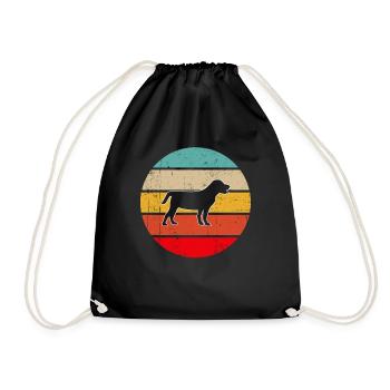 Hund Retro - Turnbeutel - Schwarz - Vorne