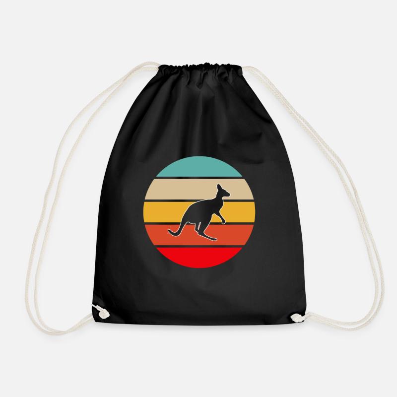 Känguru Retro - Turnbeutel - Schwarz