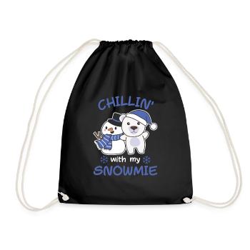 L’ours polaire Chillin avec mon bonhomme de neige - Sac de sport léger - noir - Devant