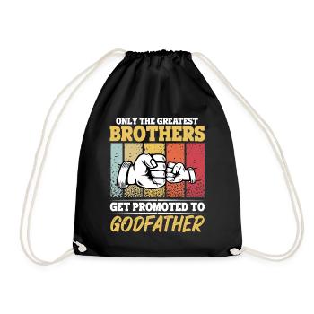 Only the Greatest Brothers Get Promoted to - Drawstring Bag - black - Front