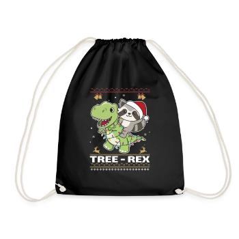 Joyeux Noël moche raton laveur Arbre Rex - Sac de sport léger - noir - Devant