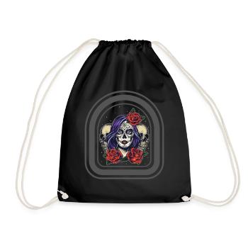 Chemise Dia de los Muertos, Crânes de Sucre Floral - Sac de sport léger - noir - Devant