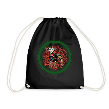 Chemise Dia de los Muertos, crâne de sucre de chihuahua - Sac de sport léger - noir - Devant