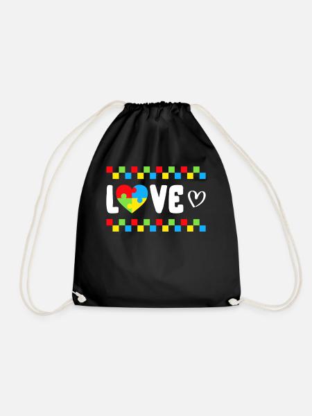 Autism Awareness Shirt, Liebe Puzzle Teile Tee, - Turnbeutel - Schwarz