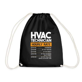 HVAC Technician Hourly Rate - Turnbeutel - Schwarz - Vorne