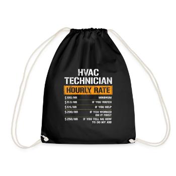 HVAC Technician Hourly Rate - Turnbeutel - Schwarz - Vorne