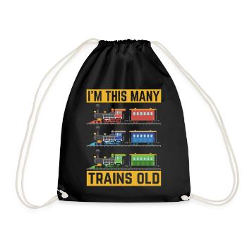 3ème anniversaire, 3 ans trains Lok Kids, garçon garçon - Sac de sport léger - noir - Devant