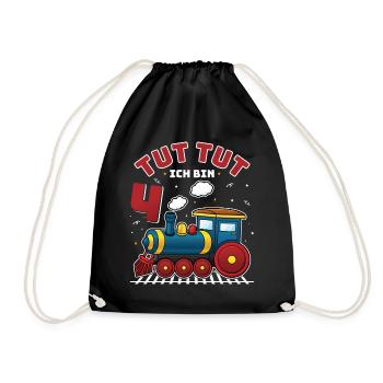4ème anniversaire, 4 ans trains Lok Kids Boy Boy train - Sac de sport léger - noir - Devant