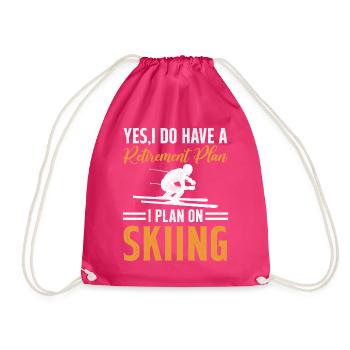 Ski Winter Skiing - My Retirement Plan is Skiing - Turnbeutel - Fuchsia - Vorne