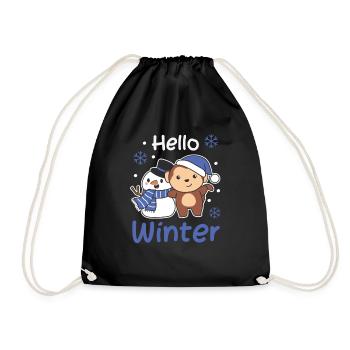 Singe Hello Bonhomme de neige d’hiver Noël - Sac de sport léger - noir - Devant