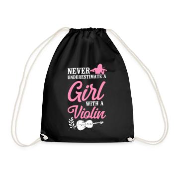Violoniste Violoniste Fille Jamais - Sac de sport léger - noir - Devant