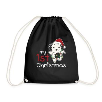 Chiens de Noël dalmates mon 1er Noël - Sac de sport léger - noir - Devant