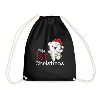 Ours polaire Noël Ours polaires mon 1er Noël - Sac de sport léger - noir - Devant