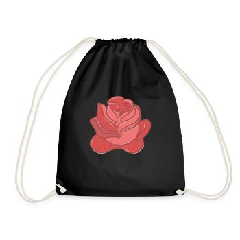 Rose Red Rose Hand-drawn - Drawstring Bag - black - Front