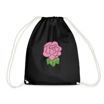 Rose Red Rose Hand-drawn - Drawstring Bag - black - Front