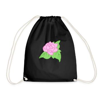 Rose Red Rose Hand-drawn - Drawstring Bag - black - Front