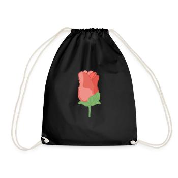 Rose Red Rose Hand-drawn - Drawstring Bag - black - Front