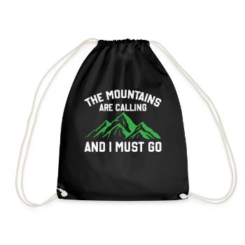 The Mountains Are Calling And I Must Go - Drawstring Bag - black - Front