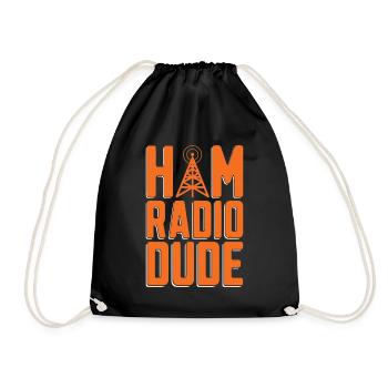 Ham Radio Dude Radio Frequency Ham Radio Operator - Drawstring Bag - black - Front