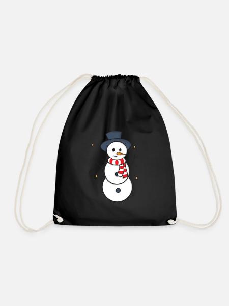 Schneemann - Turnbeutel - Schwarz