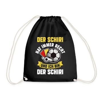 Schiri Unparteiischer Fußball Schiedsrichter - Turnbeutel - Schwarz - Vorne